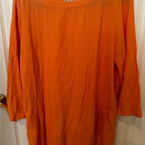 Linea Vibrant Orange 3/4 Sleeve Top